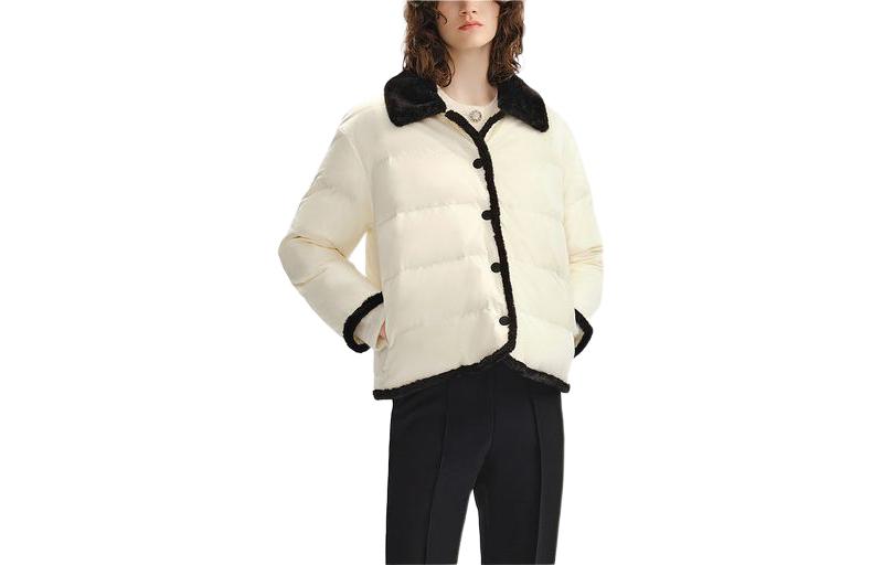 (Women) KARL LAGERFELD  White Tweed Panel Single-Breasted Down Jacket. 236L1578 圖 2