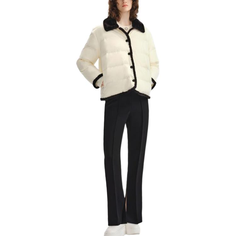 (Women) KARL LAGERFELD  White Tweed Panel Single-Breasted Down Jacket. 236L1578 圖 3