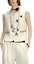 Purchase (Women) KARL LAGERFELD White Tweed Round Neck Vest - Casual & Chic Style 241L1420