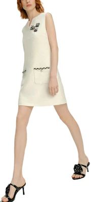 (W) KARL LAGERFELD Gaun Kasual Tanpa Lengan Tweed Putih V-Neck. 241L1318 Purchase (W) KARL LAGERFELD Gaun Kasual Tanpa Lengan Tweed Putih V-Neck. 241L1318