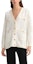 Lookbook (Women) KARL LAGERFELD White V-Neck Knit Cardigan for Daily Commute 236L2037