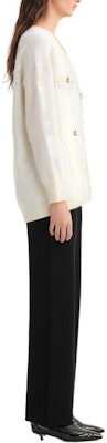 (Women) KARL LAGERFELD White V-Neck Knit Cardigan for Daily Commute 236L2037 Purchase (Women) KARL LAGERFELD White V-Neck Knit Cardigan for Daily Commute 236L2037