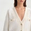 Details for (Women) KARL LAGERFELD White V-Neck Knit Cardigan for Daily Commute 236L2037