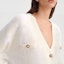 Sizing (Women) KARL LAGERFELD White V-Neck Knit Cardigan for Daily Commute 236L2037