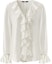 Buy (Women) KARL LAGERFELD White V-Neck Ruffle Long Sleeve Shirt for Work & Business. 241L1607
