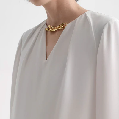 (W) KARL LAGERFELD Gaun Midi Putih Leher V Lengan Pendek Lima. 231L1305 Shop (W) KARL LAGERFELD Gaun Midi Putih Leher V Lengan Pendek Lima. 231L1305