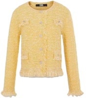 (Women) KARL LAGERFELD Yellow Button-Up Knit Cardigan Long Sleeve. 233L2090728 (Women) KARL LAGERFELD Yellow Button-Up Knit Cardigan Long Sleeve. 233L2090728