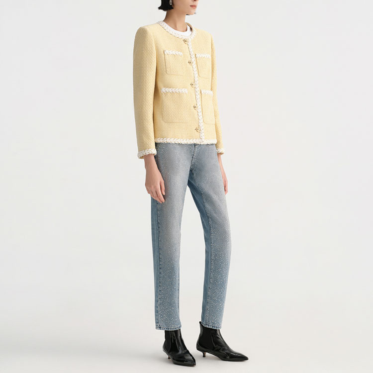 Lookbook (Women) KARL LAGERFELD  Yellow Casual Lightweight Jacket for Daily & Outdoor Wear. E36W1522