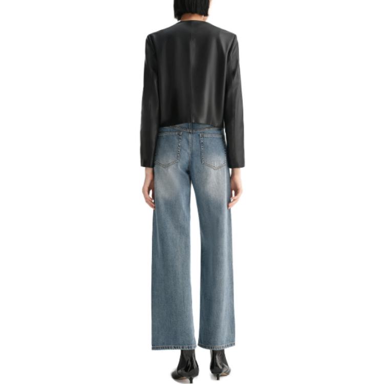 Shop (W) 卡尔拉格斐黑色休闲圆领单排扣外套 E36W1901