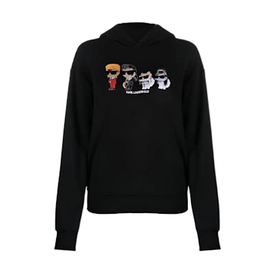 (Women) Karl Lagerfeld Black Crewneck Sweatshirt with Cartoon Print 230W1882999