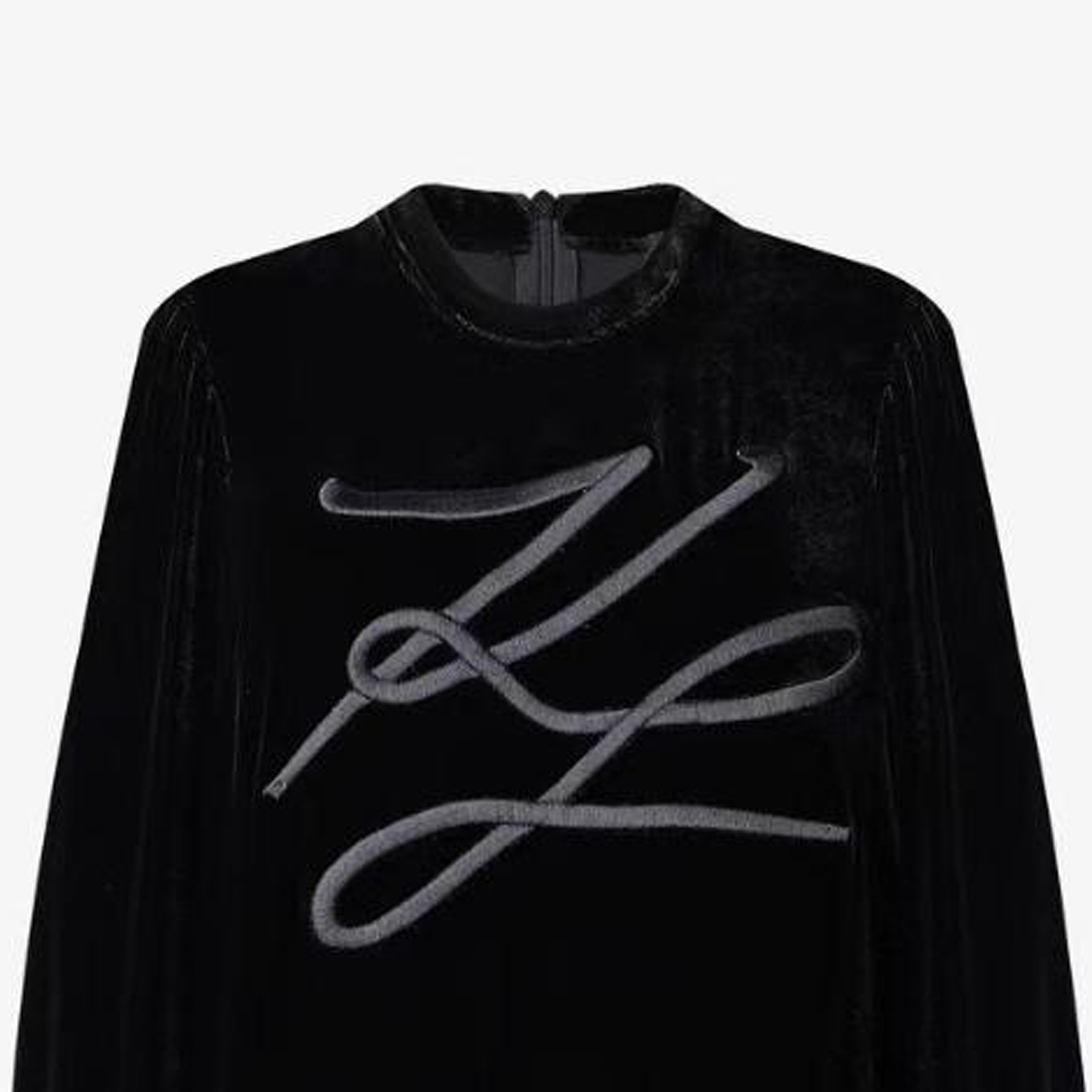 Purchase (W) 卡尔拉格斐黑色圆领标志设计卫衣 216L1743999