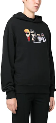 (W) 卡尔拉格斐黑色卡通印花圆领卫衣 230W1882999 Purchase (W) 卡尔拉格斐黑色卡通印花圆领卫衣 230W1882999