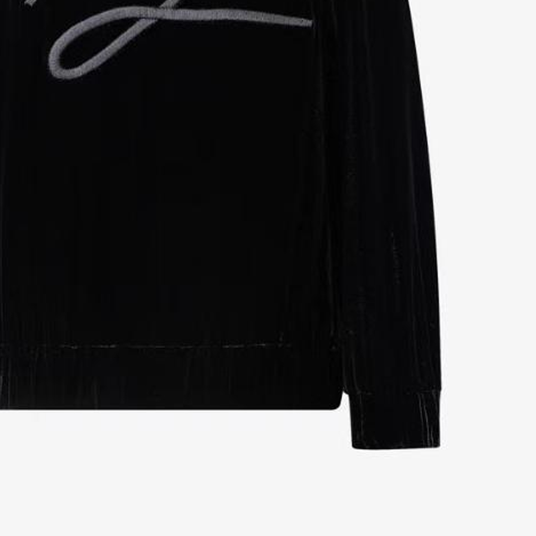 Sizing (W) 卡尔拉格斐黑色圆领标志设计卫衣 216L1743999