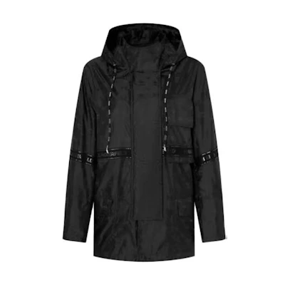 (Women) Karl Lagerfeld Black Hoodie Jacket with Logo Print for Casual Wear 221H1405999