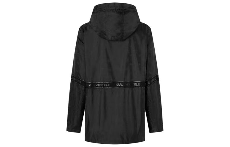 Lookbook (W) 卡尔拉格斐黑色徽标印花连帽夹克休闲外套 221H1405999