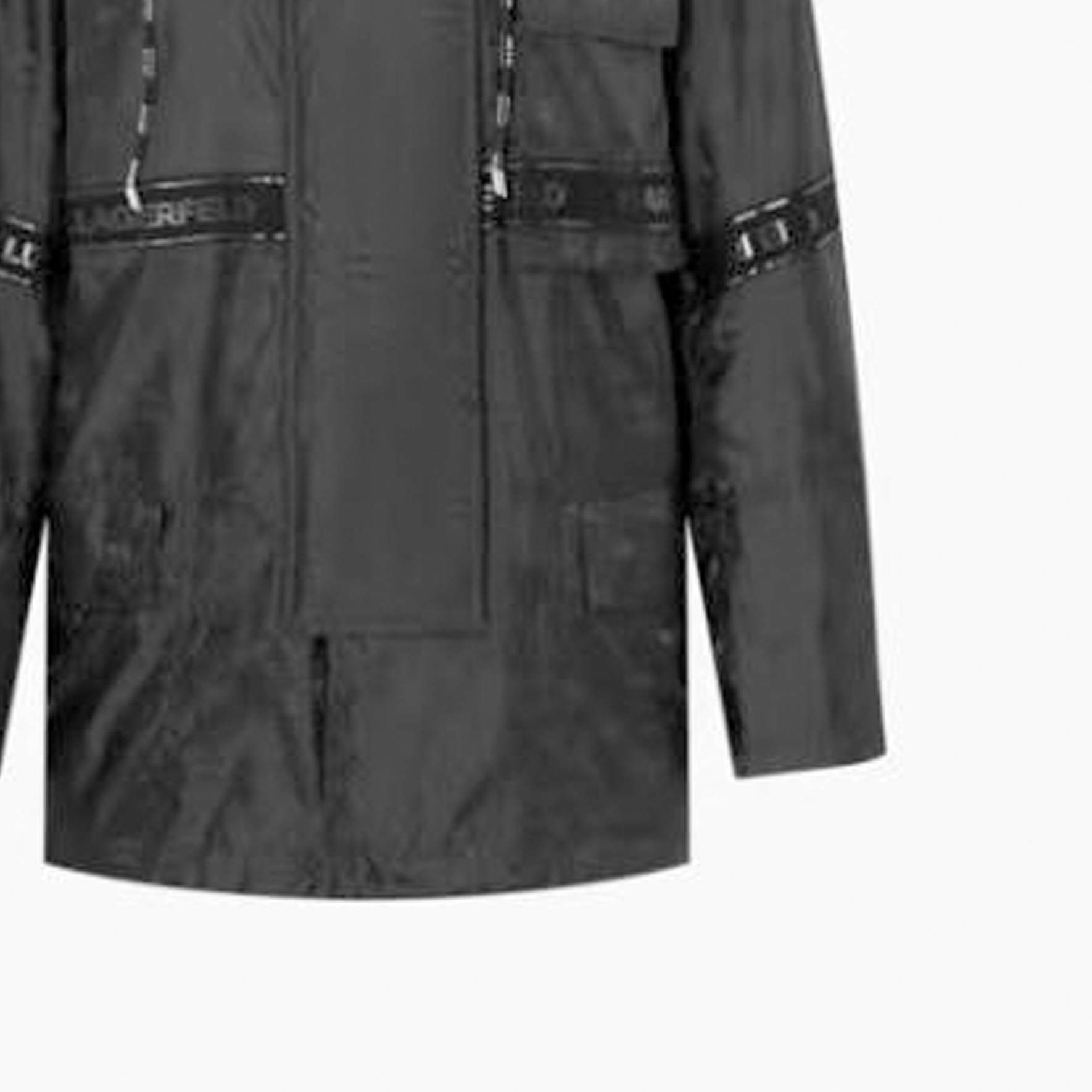 Sizing (W) 卡尔拉格斐黑色徽标印花连帽夹克休闲外套 221H1405999