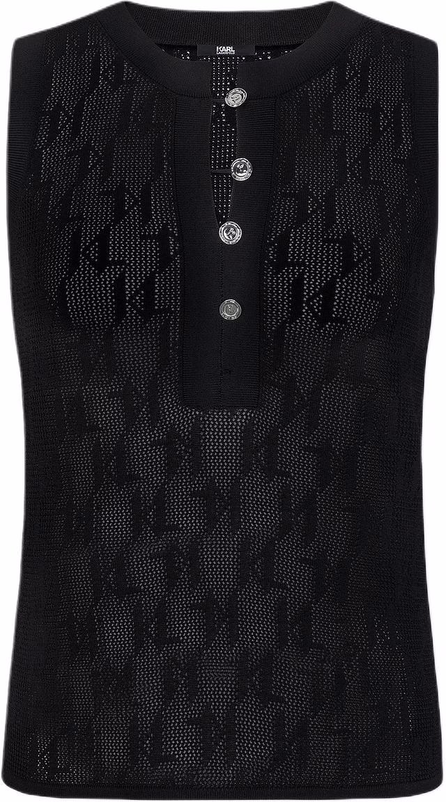 women-karl-lagerfeld-black-lace-round-neck-knit-tank-top-casual-chic-e42-w2050