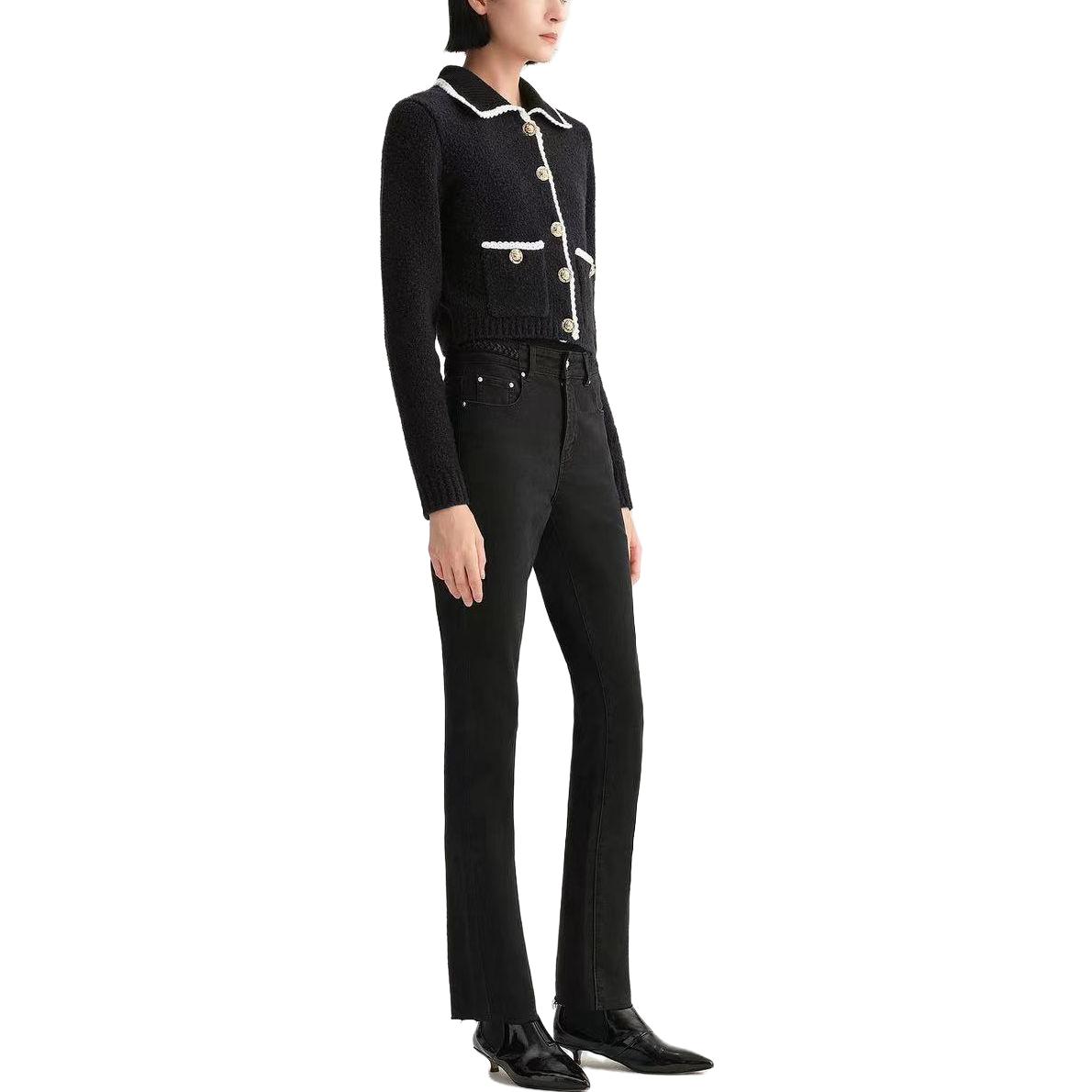 Lookbook (W) 卡尔拉格斐黑色长袖拼接领夹克 E36W2015999