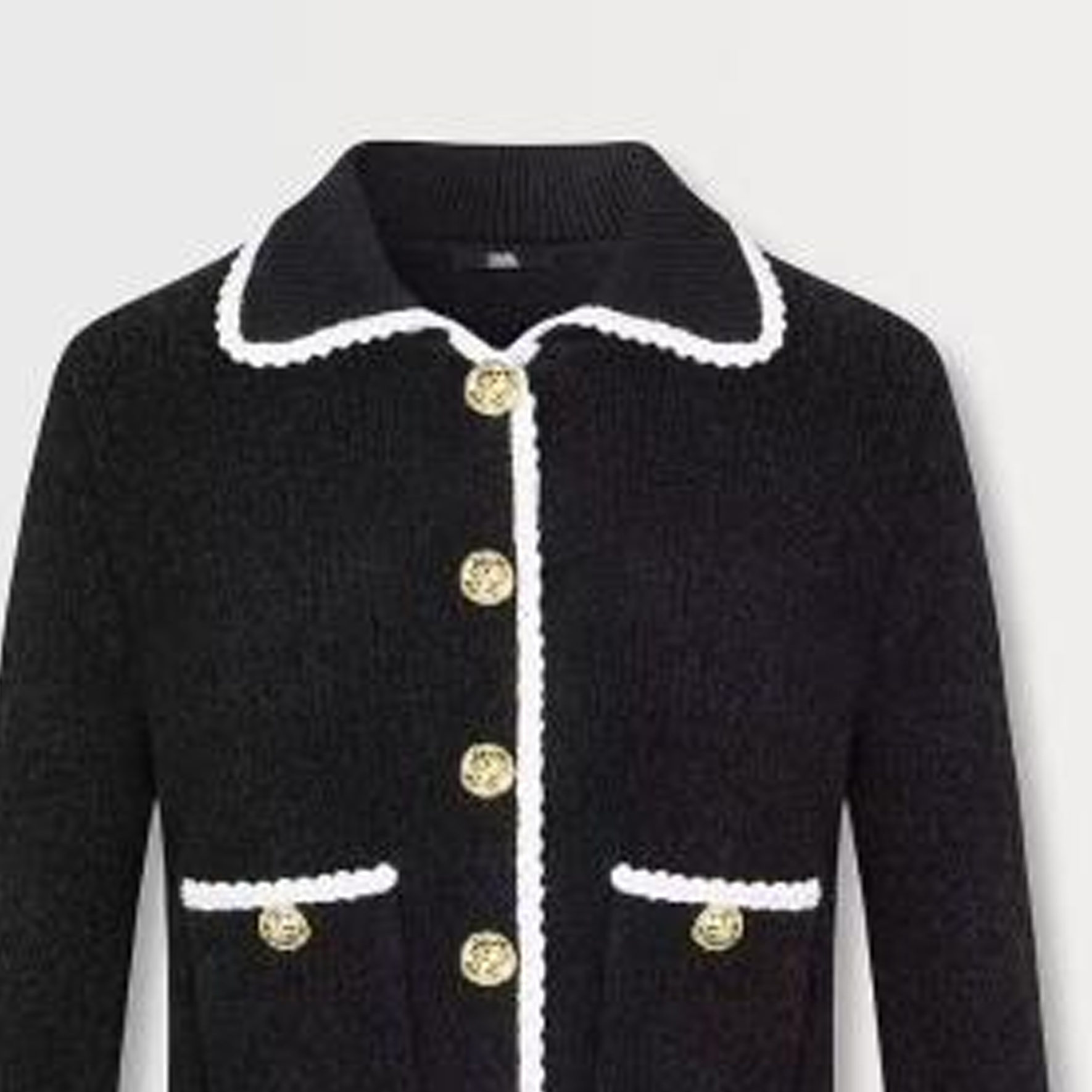 Details for (W) 卡尔拉格斐黑色长袖拼接领夹克 E36W2015999