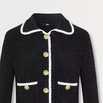 (W) 卡尔拉格斐黑色长袖拼接领夹克 E36W2015999 Details for (W) 卡尔拉格斐黑色长袖拼接领夹克 E36W2015999