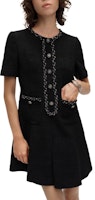 (Women) Karl Lagerfeld Black Tweed Slim-Fit Midi Dress Short Sleeve Fashion E41W1344 (Women) Karl Lagerfeld Black Tweed Slim-Fit Midi Dress Short Sleeve Fashion E41W1344