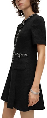 (Women) Karl Lagerfeld Black Tweed Slim-Fit Midi Dress Short Sleeve Fashion E41W1344 Lookbook (Women) Karl Lagerfeld Black Tweed Slim-Fit Midi Dress Short Sleeve Fashion E41W1344