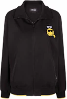 (Women) Karl Lagerfeld Black Zip-Up Smiley Print Casual Jacket 221W1480999 (Women) Karl Lagerfeld Black Zip-Up Smiley Print Casual Jacket 221W1480999
