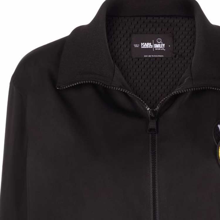 Shop (W) 卡尔拉格斐黑色拉链微笑印花休闲夹克 221W1480999