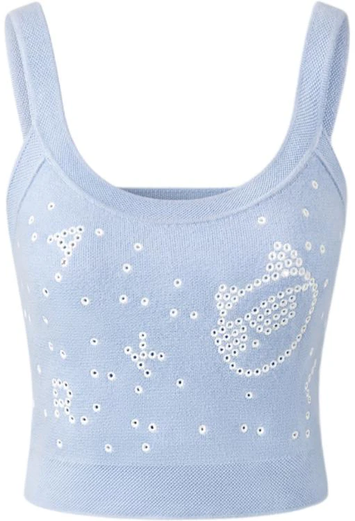 women-karl-lagerfeld-blue-sleeveless-crop-top-casual-and-luxury-style-241-l1593-blue