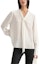 Lookbook (Women) Karl Lagerfeld Chain Pattern V-Neck Tie Long Sleeve Shirt Women White 236L1655
