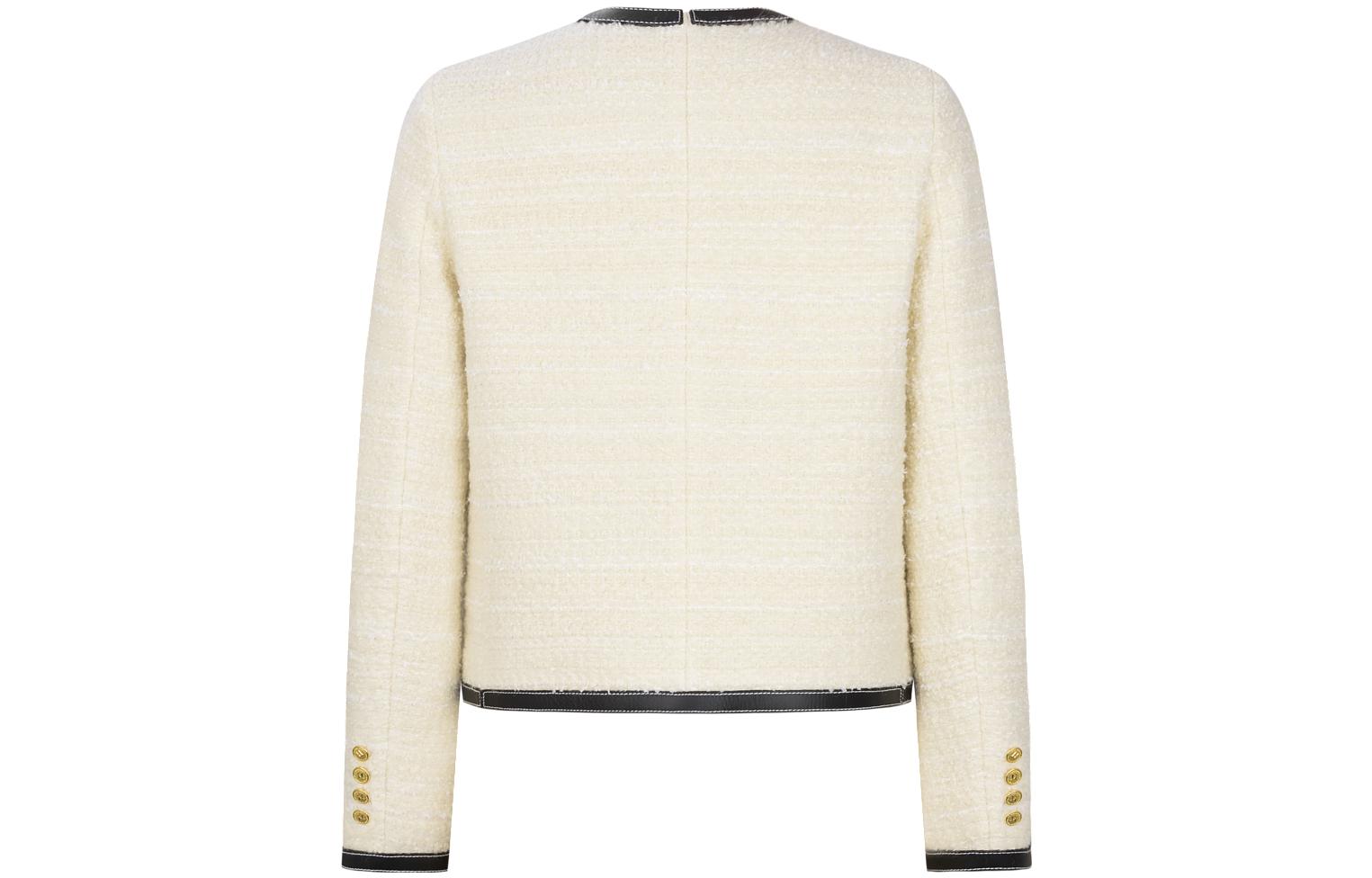 Lookbook (Women) KARL LAGERFELD Color Block Chanel-Style Button Jacket Women White E36W1497