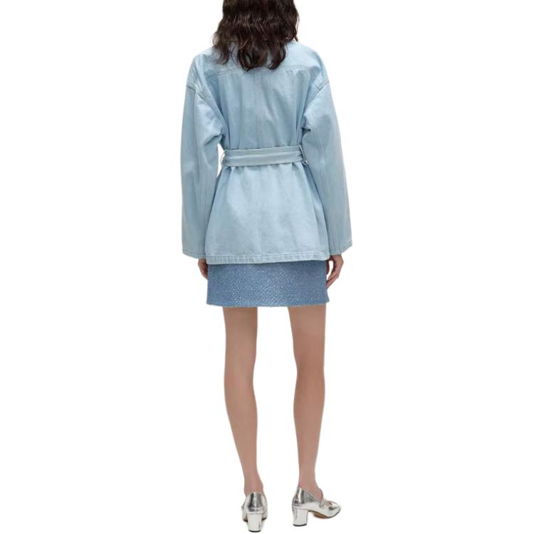 Details for (W) 卡尔拉格斐拼色休闲街头风长袖夹克蓝色 241L1446