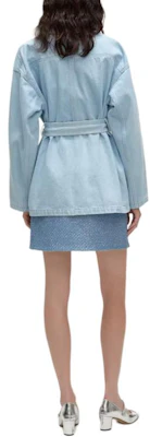 (W) 卡尔拉格斐拼色休闲街头风长袖夹克蓝色 241L1446 Details for (W) 卡尔拉格斐拼色休闲街头风长袖夹克蓝色 241L1446