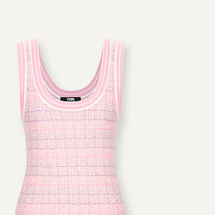 Details for (W) Vestido sin mangas de punto a rayas Karl Lagerfeld Colorblock Rosa - Casual. 241E13A1