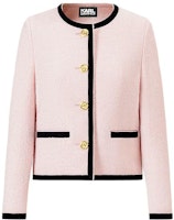 (Women) Karl Lagerfeld Contrast Color Long Sleeve Button Jacket Pink Women. E37W15C5 (Women) Karl Lagerfeld Contrast Color Long Sleeve Button Jacket Pink Women. E37W15C5