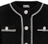 Details for (Women) KARL LAGERFELD Contrast Trim Cropped Button-Up Long Sleeve Jacket Women Black E37W15C7