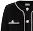 Sizing (Women) KARL LAGERFELD Contrast Trim Cropped Button-Up Long Sleeve Jacket Women Black E37W15C7
