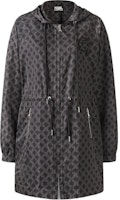 (Women) KARL LAGERFELD FW23 Black Logo Print Mid-Length Hooded Coat. 236L1567 (Women) KARL LAGERFELD FW23 Black Logo Print Mid-Length Hooded Coat. 236L1567