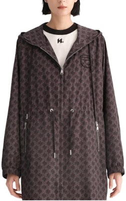 (Women) KARL LAGERFELD FW23 Black Logo Print Mid-Length Hooded Coat. 236L1567 Lookbook (Women) KARL LAGERFELD FW23 Black Logo Print Mid-Length Hooded Coat. 236L1567