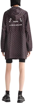 (Women) KARL LAGERFELD FW23 Black Logo Print Mid-Length Hooded Coat. 236L1567 Purchase (Women) KARL LAGERFELD FW23 Black Logo Print Mid-Length Hooded Coat. 236L1567