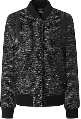 (Women) KARL LAGERFELD FW23 Black Single-Breasted Logo Long Sleeve Jacket 236L1417 Buy (Women) KARL LAGERFELD FW23 Black Single-Breasted Logo Long Sleeve Jacket 236L1417