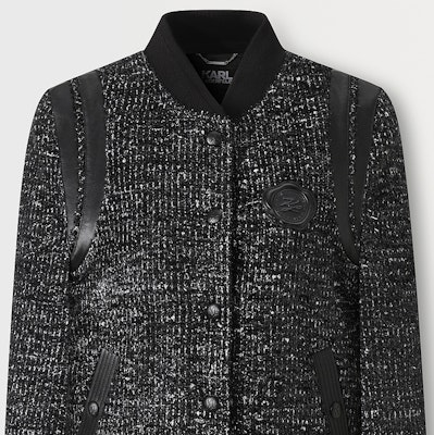 (Women) KARL LAGERFELD FW23 Black Single-Breasted Logo Long Sleeve Jacket 236L1417 Shop (Women) KARL LAGERFELD FW23 Black Single-Breasted Logo Long Sleeve Jacket 236L1417