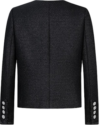 (Women) KARL LAGERFELD FW23 Black Tweed Single-Breasted Long Sleeve Jacket. 237W1599 Lookbook (Women) KARL LAGERFELD FW23 Black Tweed Single-Breasted Long Sleeve Jacket. 237W1599