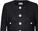 Sizing (Women) KARL LAGERFELD FW23 Black Tweed Single-Breasted Long Sleeve Jacket. 237W1599