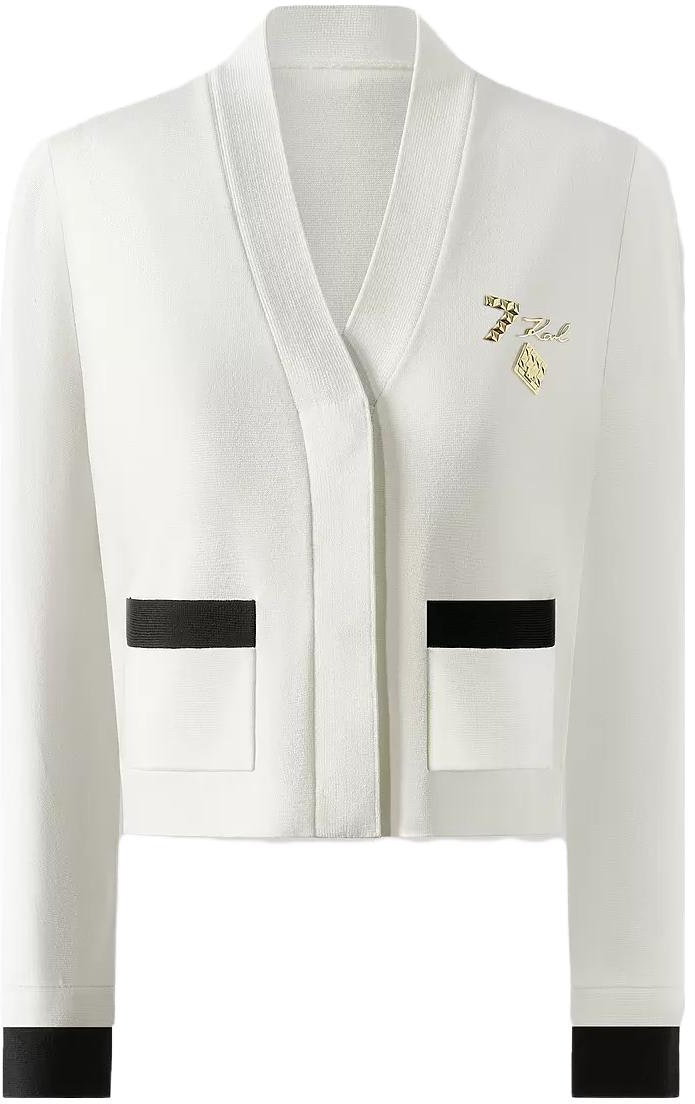 women-karl-lagerfeld-fw-23-colorblock-logo-v-neck-knit-sweater-white-236-l2083