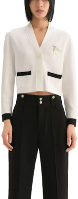 (Women) KARL LAGERFELD FW23 Colorblock Logo V-Neck Knit Sweater White 236L2083 Lookbook (Women) KARL LAGERFELD FW23 Colorblock Logo V-Neck Knit Sweater White 236L2083