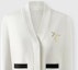 Details for (Women) KARL LAGERFELD FW23 Colorblock Logo V-Neck Knit Sweater White 236L2083