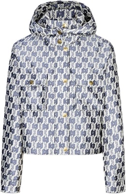 (Women) KARL LAGERFELD FW23 Light Gray Zip-Up Cotton Jacket with Logo Design 237W1571 Buy (Women) KARL LAGERFELD FW23 Light Gray Zip-Up Cotton Jacket with Logo Design 237W1571