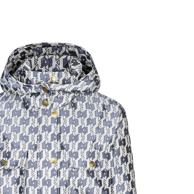 Cheap (Women) KARL LAGERFELD FW23  Light Gray Zip-Up Cotton Jacket with Logo Design 237W1571