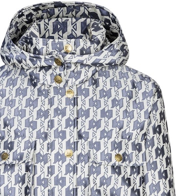 (Women) KARL LAGERFELD FW23 Light Gray Zip-Up Cotton Jacket with Logo Design 237W1571 Cheap (Women) KARL LAGERFELD FW23 Light Gray Zip-Up Cotton Jacket with Logo Design 237W1571